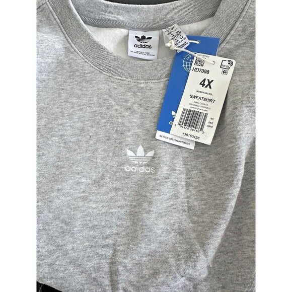 Adidas Women's Sweatshirt Plus Size Logo-Graphic Top Medium Grey Heather 4X - Picture 3 of 3